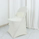 Ivory Satin Rosette Spandex Stretch Fitted Folding Chair Cover