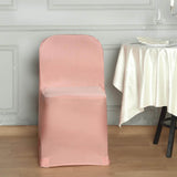 Blush / Rose Gold Spandex Stretch Folding Chair Cover, Fitted Chair Cover with Metallic Shimmer