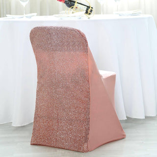 Upgrade Your Event with the Rose Gold Spandex Stretch Folding Chair Cover