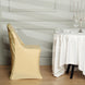 Champagne Spandex Stretch Folding Chair Cover, Fitted Chair Cover with Metallic Shimmer Tinsel Back