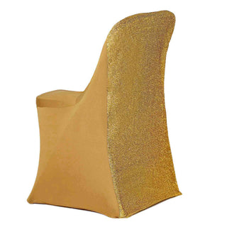 Durable and Versatile Gold Folding Fitted Chair Cover