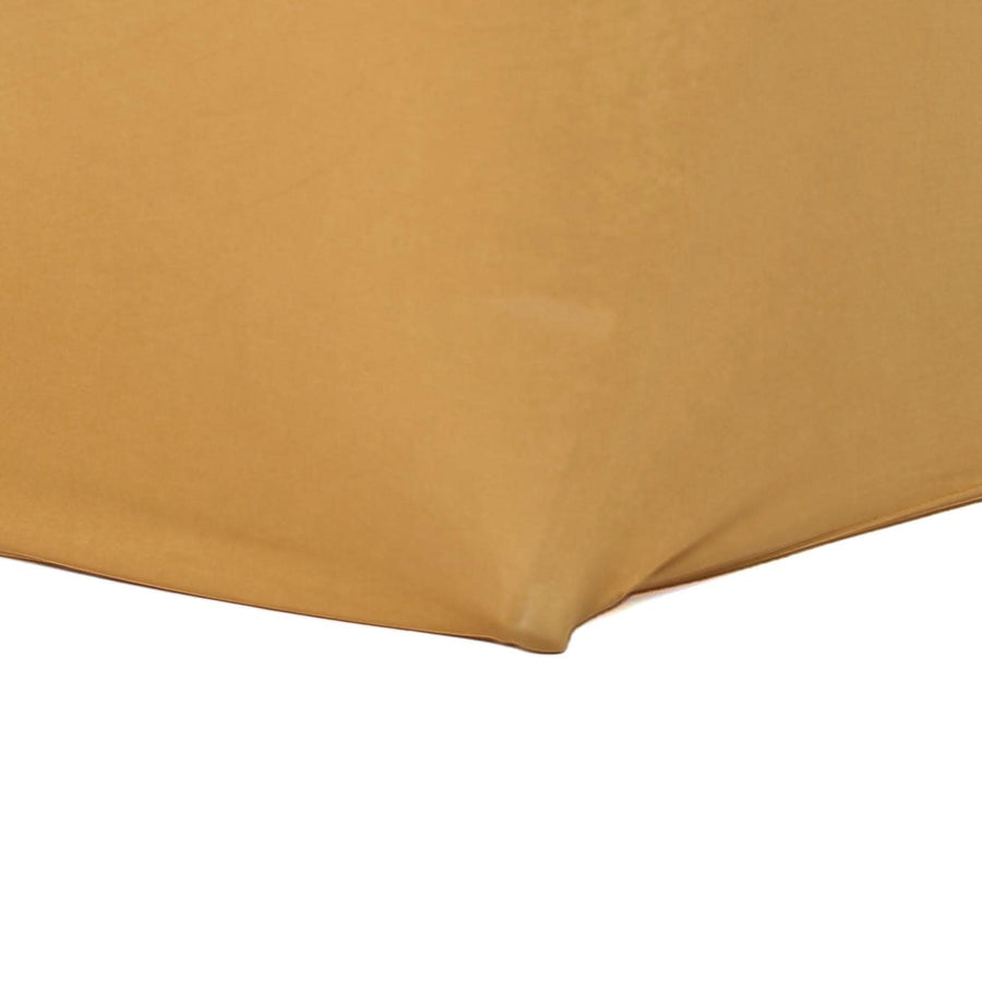 Gold Spandex Stretch Folding Chair Cover, Fitted Chair Cover with Metallic Shimmer Tinsel Back