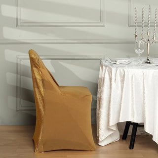 Add a Touch of Luxury to Your Event with the Gold Spandex Stretch Folding Chair Cover