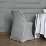 Upgrade Your Event Decor with the Silver Spandex Stretch Folding Chair Cover