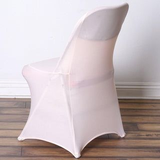 Elevate Your Event with Blush Spandex Stretch Fitted Folding Chair Cover