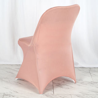 Durable and Stylish Dusty Rose Spandex Stretch Fitted Folding Chair Cover
