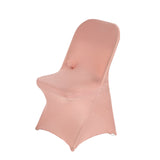 Dusty Rose Spandex Stretch Fitted Folding Slip On Chair Cover - 160 GSM