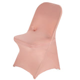 Dusty Rose Spandex Stretch Fitted Folding Slip On Chair Cover - 160 GSM#whtbkgd