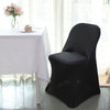 Black Spandex Stretch Fitted Folding Chair Cover - 160 GSM