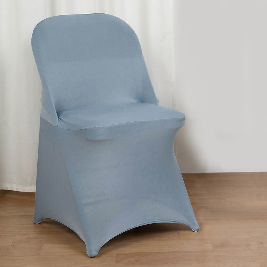 Dusty Blue Spandex Stretch Fitted Folding Chair Cover - 160 GSM