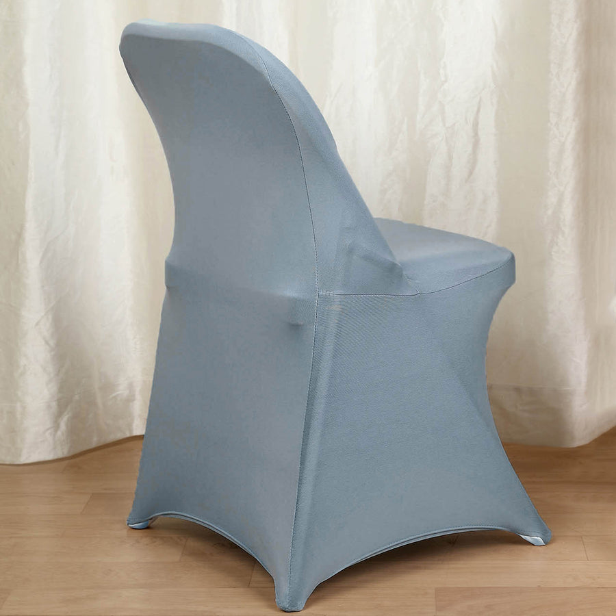 Dusty Blue Spandex Stretch Fitted Folding Chair Cover - 160 GSM
