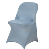 Dusty Blue Spandex Stretch Fitted Folding Chair Cover - 160 GSM#whtbkgd