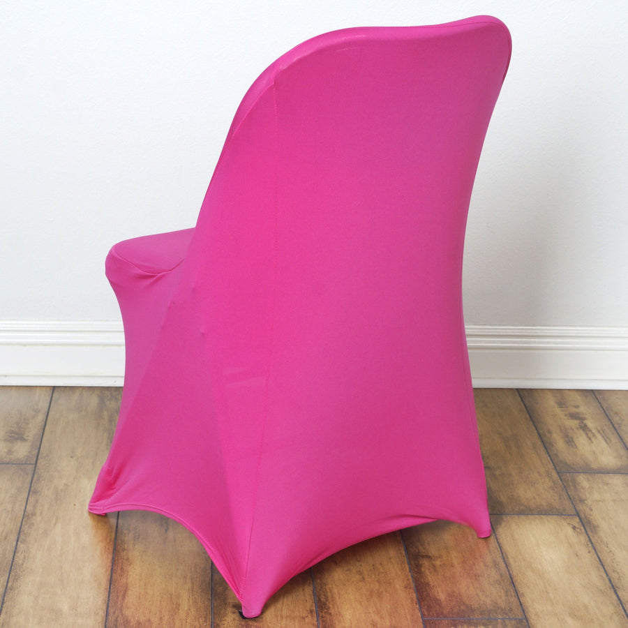 Fuchsia Spandex Stretch Fitted Folding Chair Cover - 160 GSM