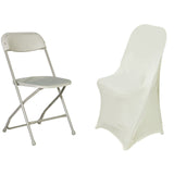 Ivory Spandex Stretch Fitted Folding Chair Cover - 160 GSM
