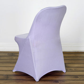 Elevate Your Event with the Lavender Lilac Spandex Stretch Fitted Folding Chair Cover