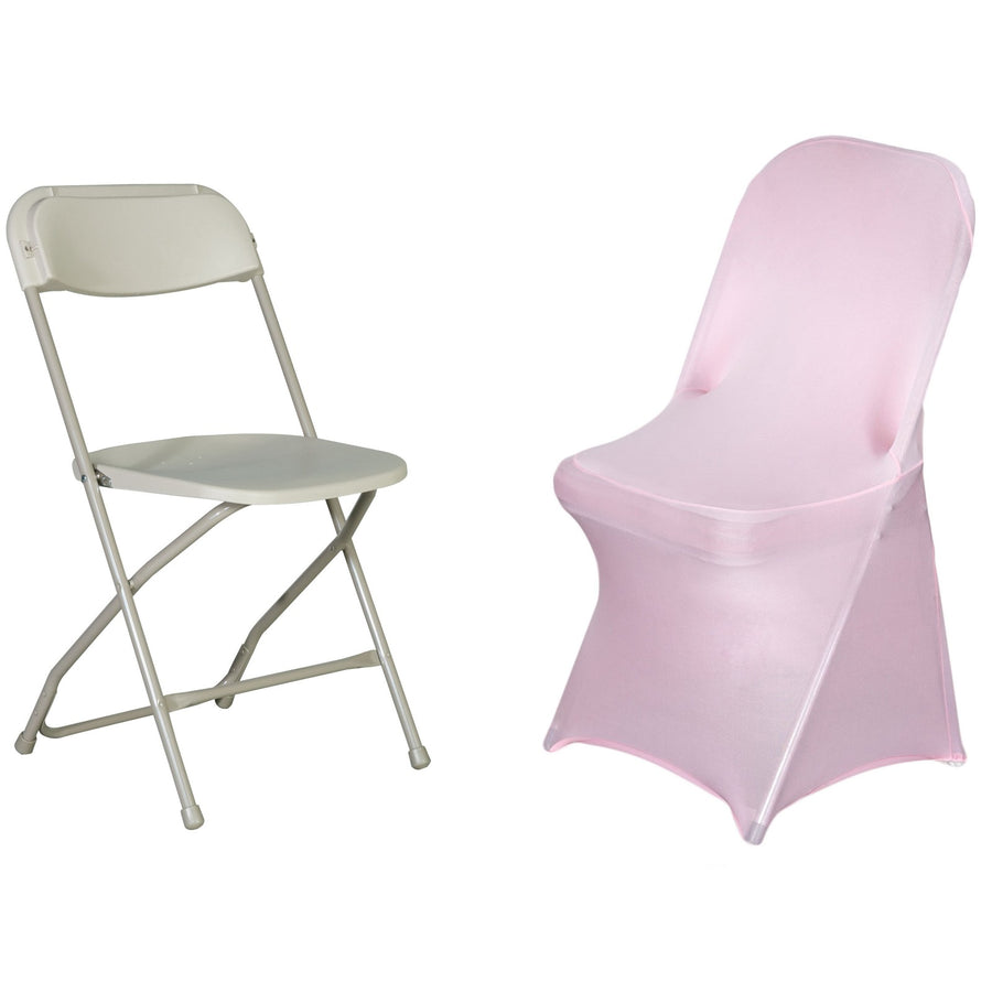 Pink Spandex Stretch Fitted Folding Chair Cover - 160 GSM