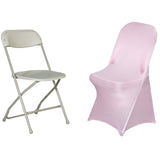 Pink Spandex Stretch Fitted Folding Slip On Chair Cover - 160 GSM