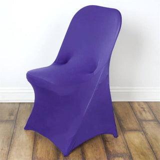 Durable and Easy-to-Maintain Purple Spandex Chair Cover
