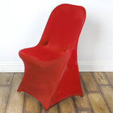 Red Spandex Stretch Fitted Folding Slip On Chair Cover - 160 GSM