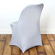 Silver Spandex Stretch Fitted Folding Chair Cover - 160 GSM