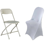 Silver Spandex Stretch Fitted Folding Slip On Chair Cover - 160 GSM