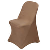 Taupe Spandex Stretch Fitted Folding Chair Cover - 160 GSM#whtbkgd