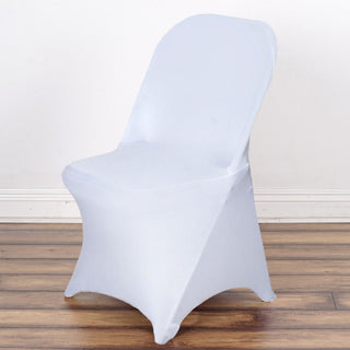 Elevate Your Event with the White Spandex Stretch Fitted Folding Chair Cover