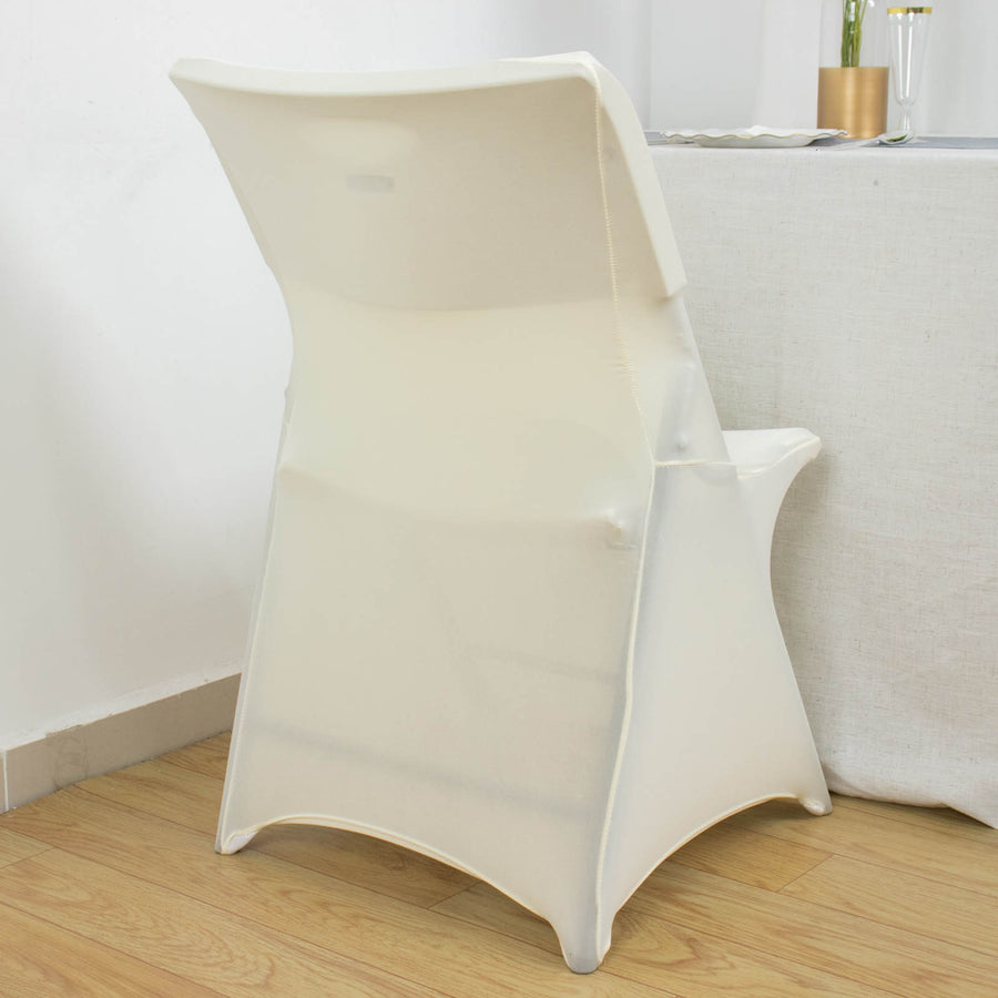 Ivory Stretch Spandex Lifetime Folding Chair Cover