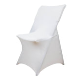 White Stretch Spandex Lifetime Folding Chair Cover#whtbkgd