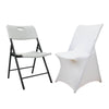 White Stretch Spandex Lifetime Folding Chair Cover