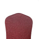 Burgundy Spandex Stretch Banquet Chair Cover, Fitted with Metallic Shimmer Tinsel Back