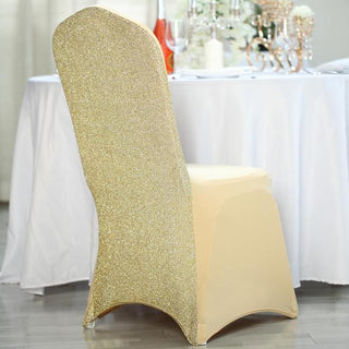 Elevate Your Event with the Champagne Spandex Stretch Banquet Chair Cover
