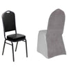 Silver Spandex Stretch Banquet Chair Cover, Fitted with Metallic Shimmer Tinsel Back