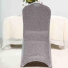 Silver Spandex Stretch Banquet Chair Cover, Fitted with Metallic Shimmer Tinsel Back