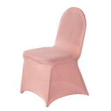 Dusty Rose Spandex Stretch Fitted Banquet Slip On Chair Cover - 160 GSM#whtbkgd