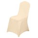 Beige Spandex Stretch Fitted Banquet Slip On Chair Cover - 160 GSM#whtbkgd