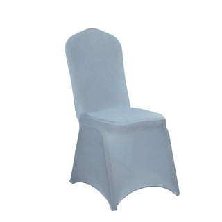 Enhance Your Event Decor with the Dusty Blue Spandex Stretch Fitted Banquet Chair Cover