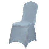Dusty Blue Spandex Stretch Fitted Banquet Chair Cover - 160 GSM#whtbkgd