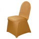 Gold Spandex Stretch Fitted Banquet Slip On Chair Cover - 160 GSM#whtbkgd