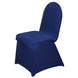 Navy Blue Spandex Stretch Fitted Banquet Chair Cover - 160 GSM#whtbkgd