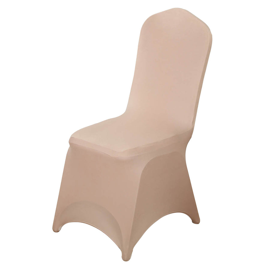 Nude Spandex Stretch Fitted Banquet Slip On Chair Cover - 160 GSM#whtbkgd