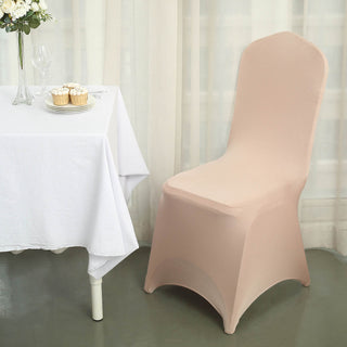 Enhance Your Event with the Nude Spandex Stretch Fitted Banquet Chair Cover
