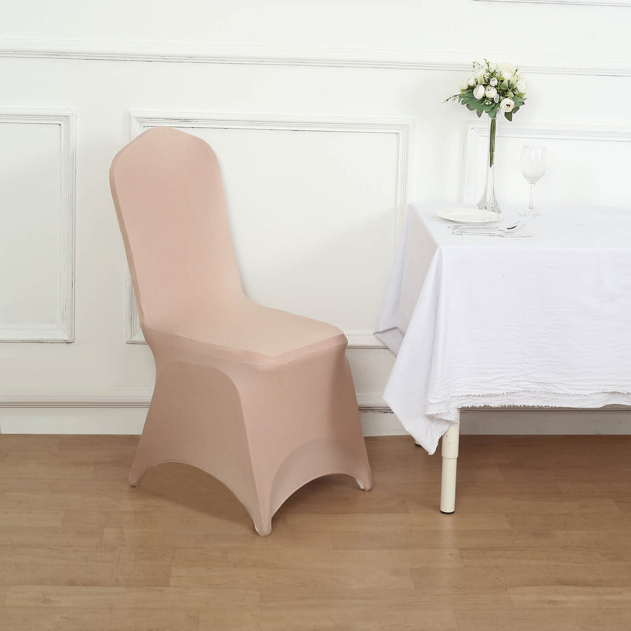 Nude Spandex Stretch Fitted Banquet Chair Cover - 160 GSM