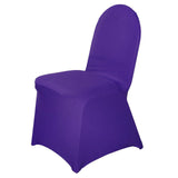 Purple Spandex Stretch Fitted Banquet Slip On Chair Cover 160 GSM#whtbkgd