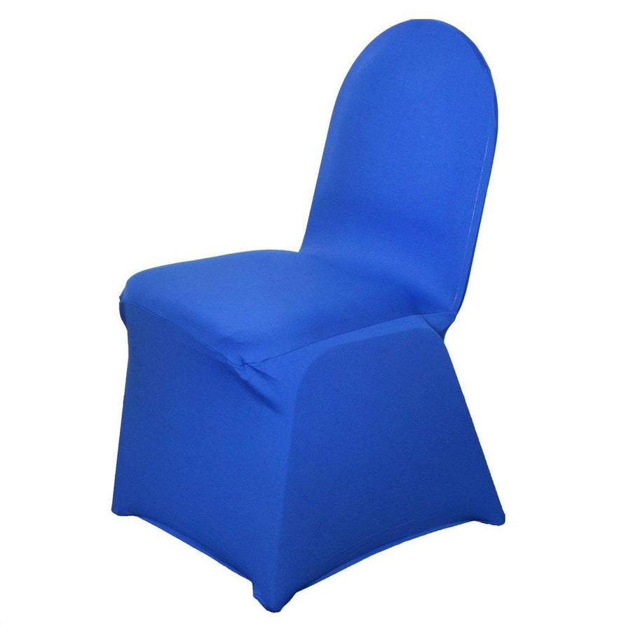 Royal Blue Spandex Stretch Fitted Banquet Chair Cover - 160 GSM#whtbkgd