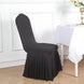 Black 1-Piece Stretch Fitted Ruffle Pleated Skirt Banquet Chair Cover