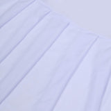 White 1-Piece Stretch Fitted Ruffle Pleated Skirt Banquet Slip On Chair Cover#whtbkgd