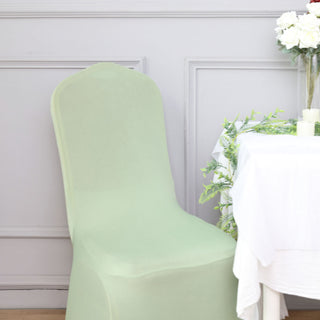 Invest in Long-lasting Quality with the Sage Green Spandex Stretch Fitted Banquet Chair Cover