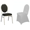 Silver Spandex Stretch Fitted Banquet Chair Cover - 160 GSM