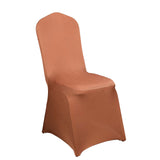 Terracotta (Rust) Spandex Stretch Fitted Banquet Slip On Chair Cover 160 GSM